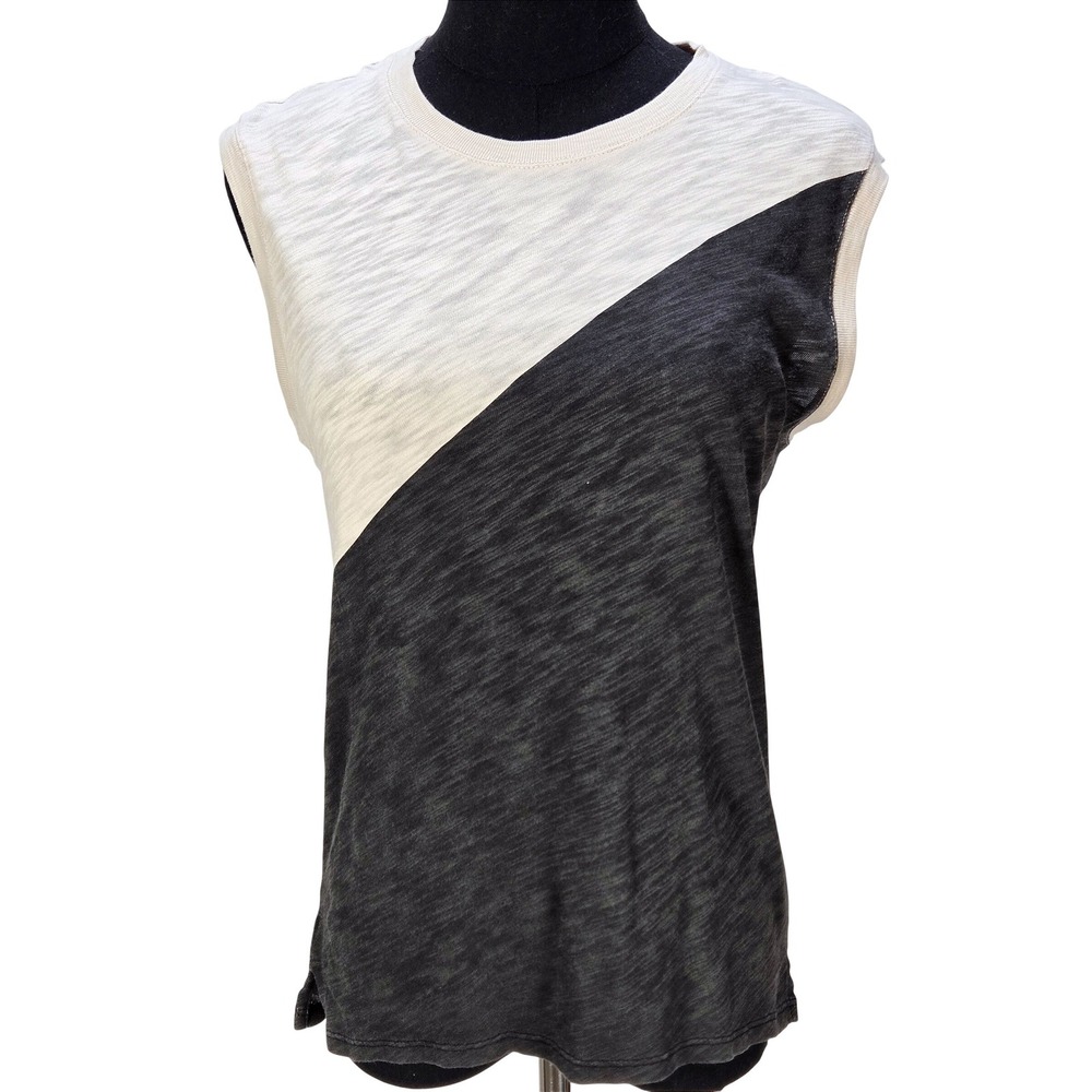 Women's ATM Anthony Thomas Melillo XS Colorblock Slub Cotton Sleeveless Top